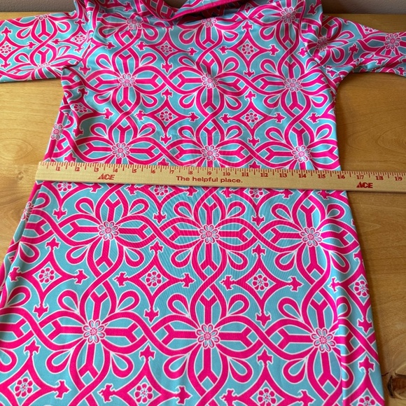 GRETCHEN SCOTT DESIGNS  RUFFNECK DRESS SCALLOP NECKLINE SHIFT STRETCH JERSEY SM - Picture 8 of 13